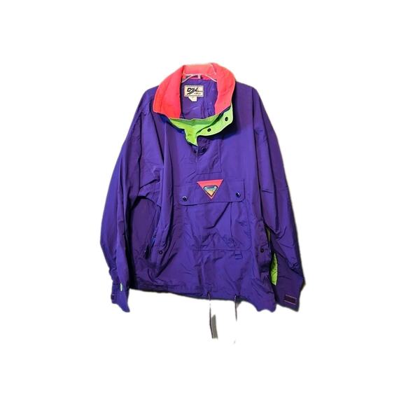 Ossi Skiwear Vintage Men’s XL Ski Jacket Neon Purple Pink + Green - Picture 1 of 8